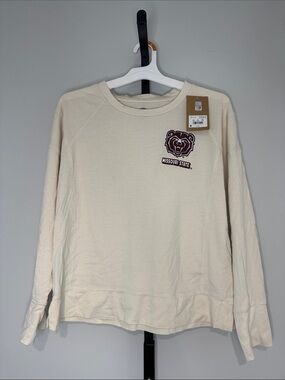 Rivalry Threads Cream Crewneck with Maroon Missouri State Logo S (4/6) New NWT